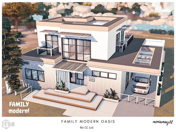 Mix Family Modern Oasis No Lot by moniamay72 - The Sims 4 Custom Content