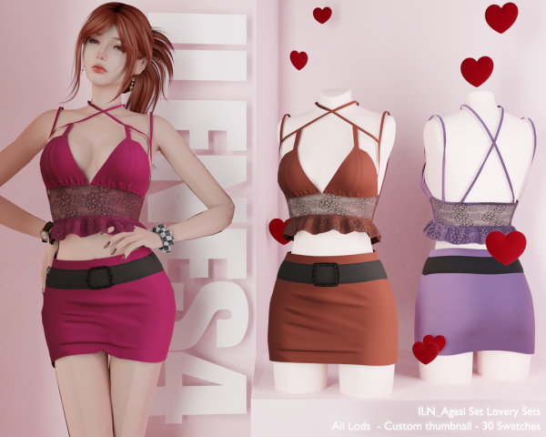 Mix ILN Agasi Set by ilenes4 - The Sims 4 Custom Content