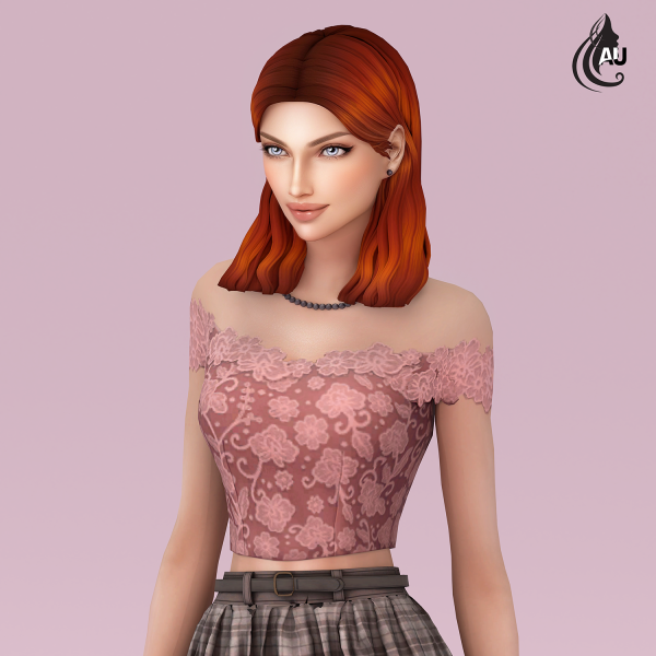 Maxis Match Bloom top v2 (without sleeves) by aurum - The Sims 4 Custom Content