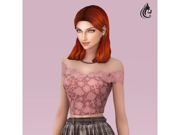 Maxis Match Bloom top v2 (without sleeves) - The Sims 4 Custom Content