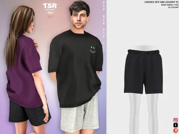 Alpha UNISEX SET 586 (SHORT F) BD1501 tr by busra - The Sims 4 Custom Content
