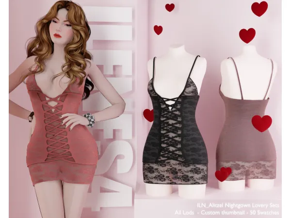 Mix ILN Alitzel Nightgown - The Sims 4 Custom Content