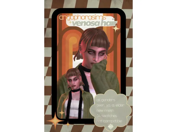Maxis Match Venosa Hair by Angophorasims - The Sims 4 Custom Content