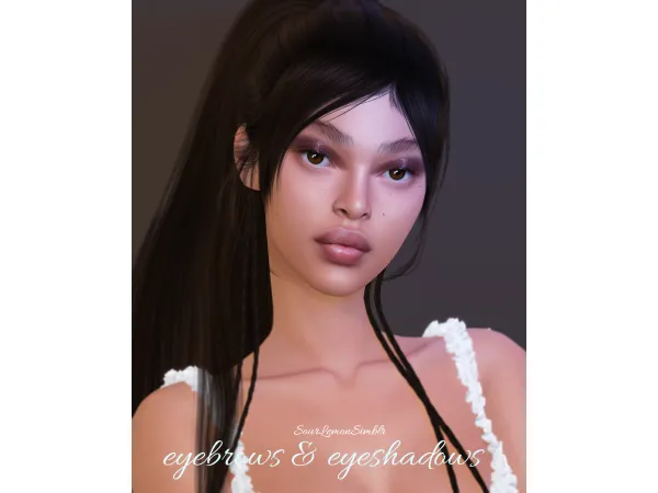 Alpha Eyebrows eyeshadows by SourLemonSimblr - The Sims 4 Custom Content