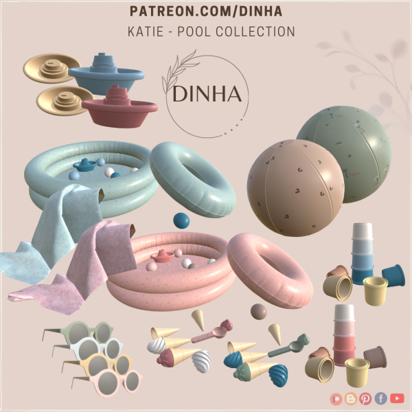 Alpha Katie Pool Collection by dinhagamer - The Sims 4 Custom Content
