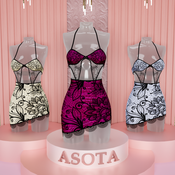 Alpha [ASOTA OFFICIAL] Nara Short Dress by asotaofficial - The Sims 4 Custom Content