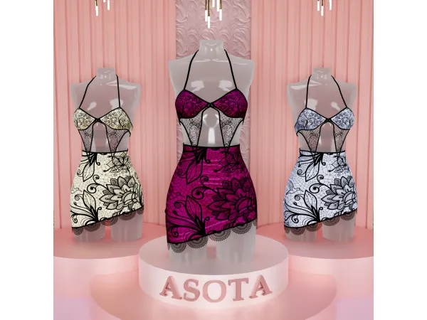 Alpha [ASOTA OFFICIAL] Nara Short Dress - The Sims 4 Custom Content