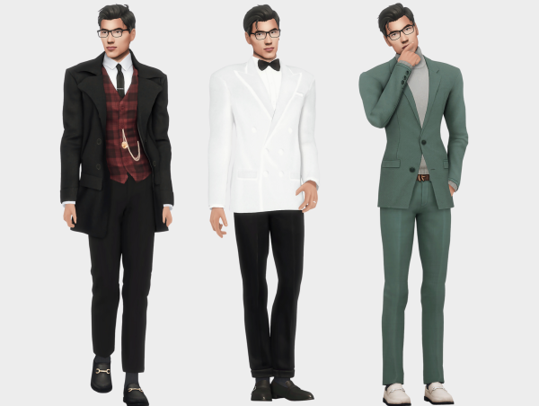 Maxis Match Formal Holiday Party Lookbook Masc Edition by simsfinds - The Sims 4 Custom Content