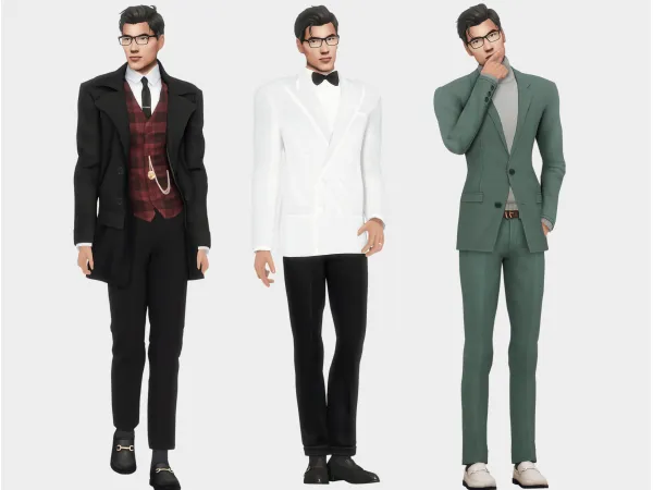 Formal Holiday Party Lookbook, Masc Edition by farfallasims