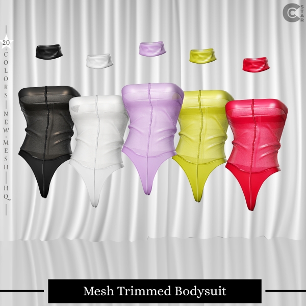 Alpha Mesh Trimmed Bodysuit cool_content)star by cool_content_star - The Sims 4 Custom Content