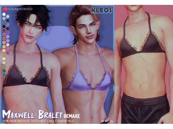 Alpha PEACH Maxwell Bralet Remake by kleossims - The Sims 4 Custom Content