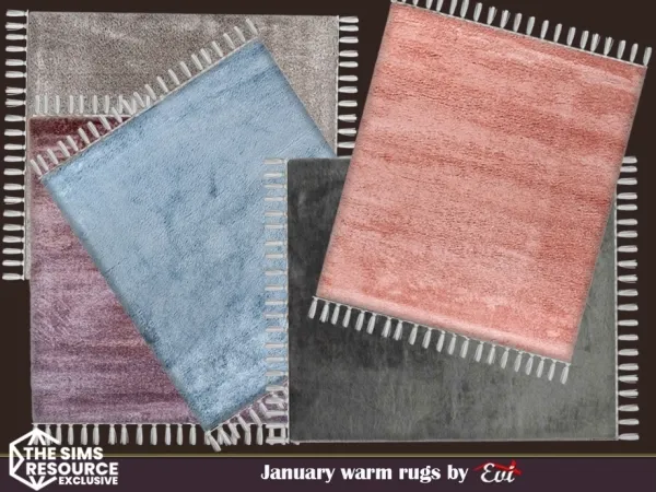 Mix January warm rugs - The Sims 4 Custom Content