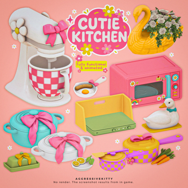 Maxis Match AGGRESSIVEKITTY CUTIE KITCHEN COLLECTION by simsfinds - The Sims 4 Custom Content