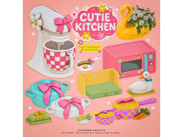 Maxis Match AGGRESSIVEKITTY CUTIE KITCHEN COLLECTION by aggressivekitty - The Sims 4 Custom Content