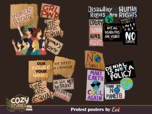 Alpha Protest posters - The Sims 4 Custom Content