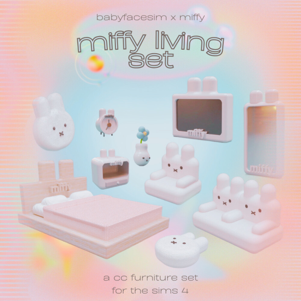 Maxis Match MIFFY LIVING SET by simsfinds - The Sims 4 Custom Content