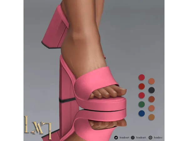 Maxis Match Round platform Shoes by LVNDR - The Sims 4 Custom Content