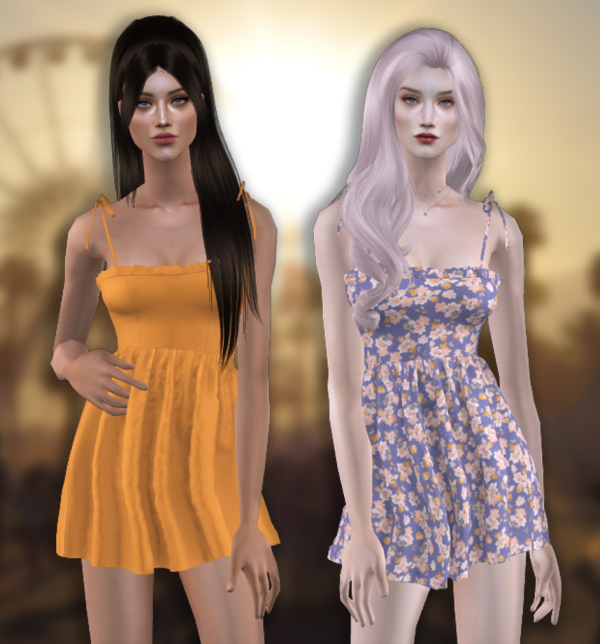 fakebloood 4t2 BackTrack Skylar Shoulder Straps Dress by simsfinds - The Sims 2 Custom Content