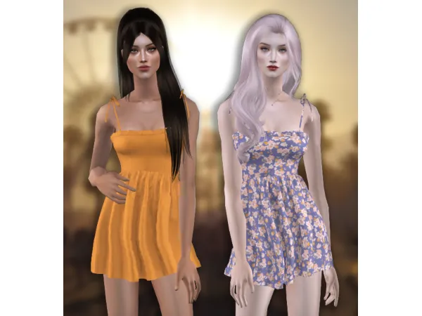 fakebloood 4t2 BackTrack Skylar Shoulder Straps Dress - The Sims 2 Custom Content