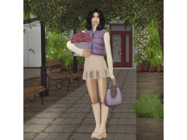 Klira AF Top Mini SkirtWPufVest - The Sims 2 Custom Content