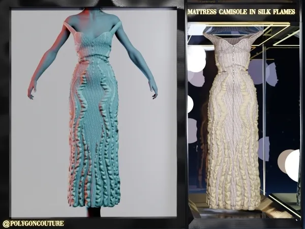 Alpha mattress camisole in silk flames - The Sims 4 Custom Content