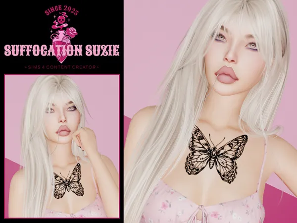 Mix Butterfly Tattoo HQ by SuffocationSuzie - The Sims 4 Custom Content