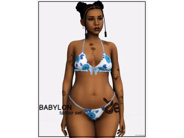 Mix Babylon Tattoo Set - The Sims 4 Custom Content