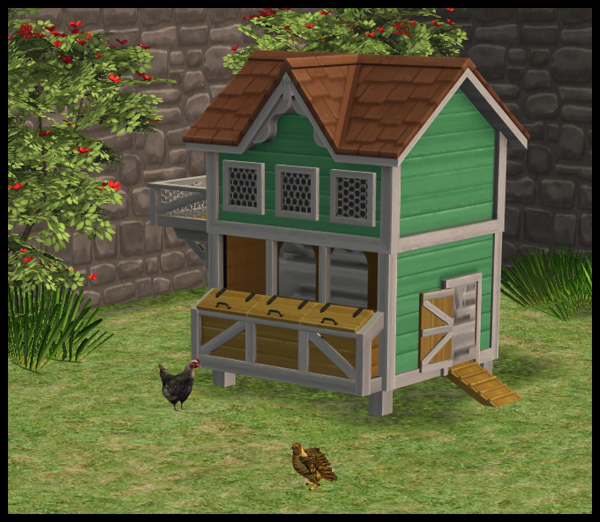 4t2 Cottage Living Chicken Coop by simsfinds - The Sims 2 Custom Content