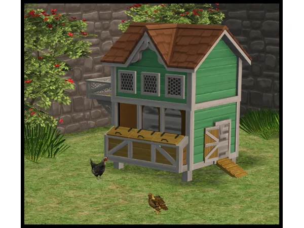 4t2 Cottage Living Chicken Coop by amythestfenix - The Sims 2 Custom Content