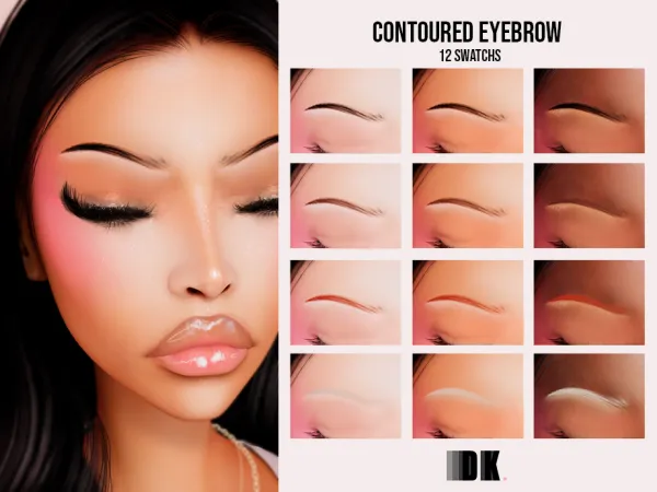 Alpha Contoured Eyebrow by darkpink - The Sims 4 Custom Content