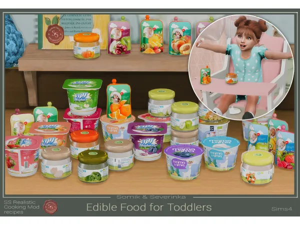 Alpha Functional Baby Food by Somik_Severinka - The Sims 4 Custom Content