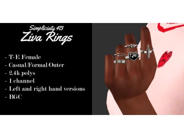simpliciaty Ziva Rings 4t3 conversion commission for wanderingsimsfinds - The Sims 3 Custom Content