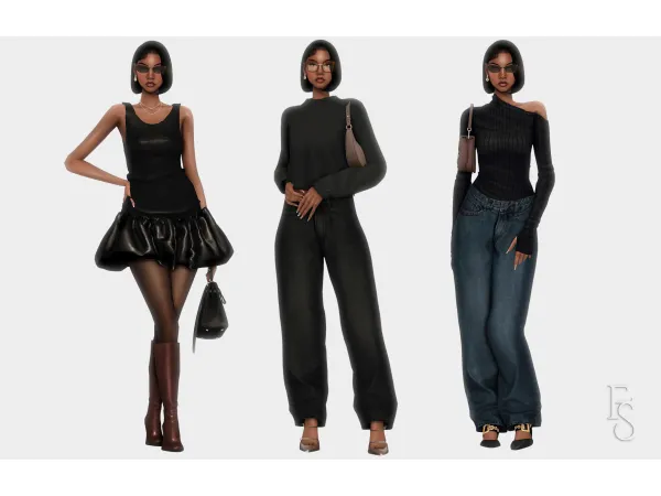 Alpha Monotones Lookbook by farfallasims - The Sims 4 Custom Content