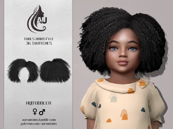 Alpha Curly hair for toddler - The Sims 4 Custom Content