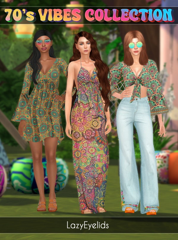 Alpha 70's vibes collection by lazyeyelids - The Sims 4 Custom Content
