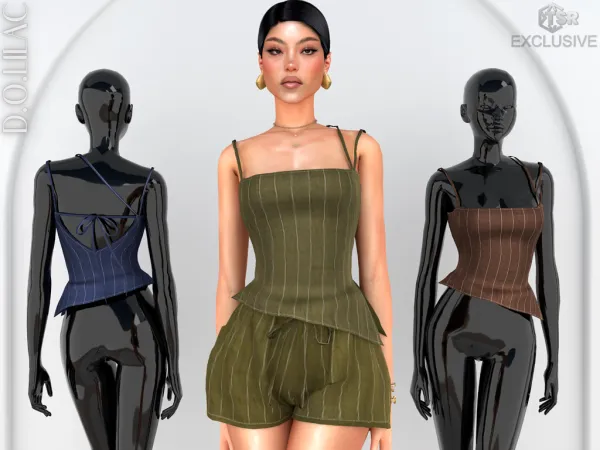 Alpha DOLilac Striped Camisole Top DO0801 - The Sims 4 Custom Content