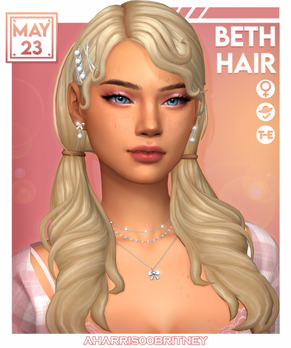 Maxis Match Beth Hair by simsfinds - The Sims 4 Custom Content