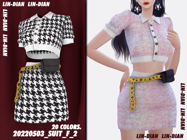 Alpha Two piece dress and Fanny pack by LIN_DIAN - The Sims 4 Custom Content