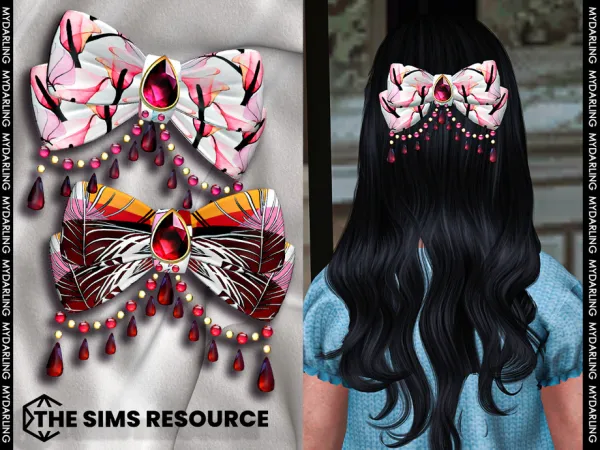 Alpha bow with diamonds na 45 by Mydarling20 - The Sims 4 Custom Content