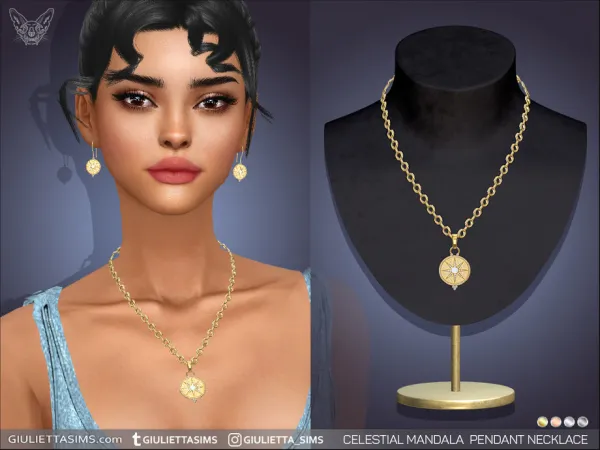 Alpha Celestial Mandala Pendant Necklace - The Sims 4 Custom Content