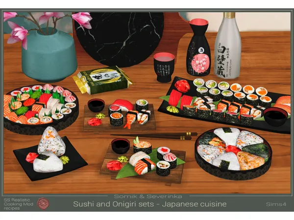 Alpha Sushi and onigiri Japan by Somik_Severinka - The Sims 4 Custom Content