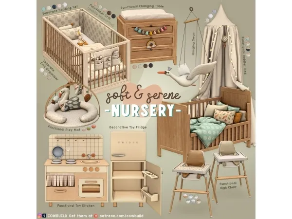 Mix May 2023 Set (1) Soft Serene Nursery - The Sims 4 Custom Content