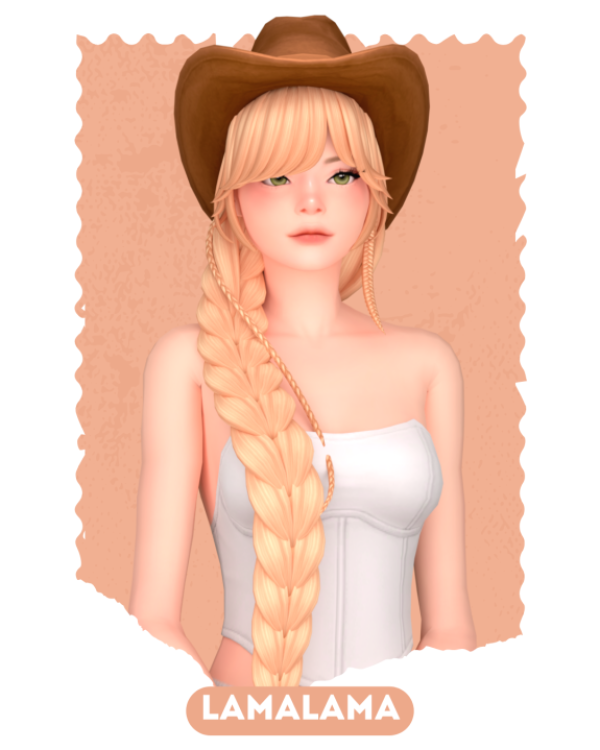 Maxis Match LamaLama_Hair Applejack by simsfinds - The Sims 4 Custom Content