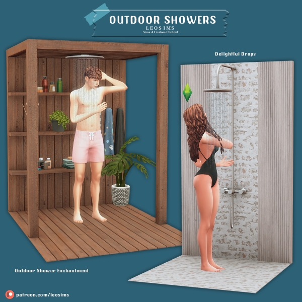 Mix Outdoor Showers by leosims4cc - The Sims 4 Custom Content