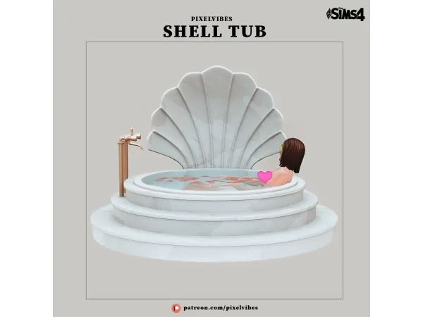Alpha Shell Tub - The Sims 4 Custom Content