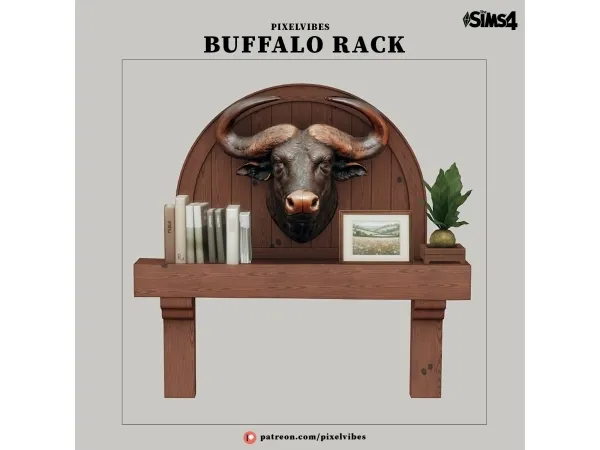Alpha Buffalo Rack - The Sims 4 Custom Content