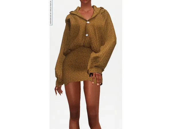 GorillaX3 Knitted Two Piece Hoodie Dress 4t3 rolls by rollo - The Sims 3 Custom Content