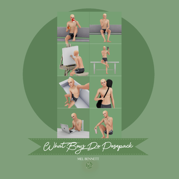 Mix What Boys Do Posepack by melbennett - The Sims 4 Custom Content