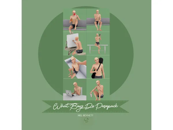 Mix What Boys Do Posepack - The Sims 4 Custom Content