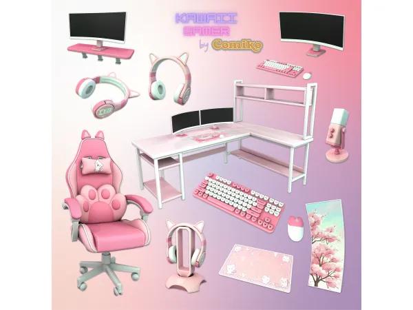 Maxis Match Kawaii Gamer Set - The Sims 4 Custom Content